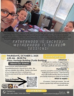 Free Fatherhood is Sacred/Motherhood is Sacred In-person classes starting October 2, 2025. Join us